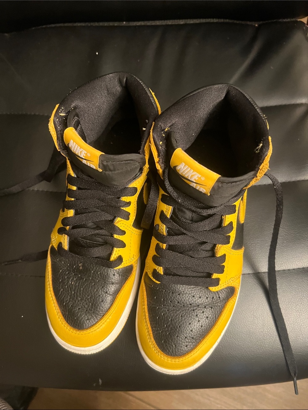 Nike Kids High-Top Sneakers in Yellow and Black